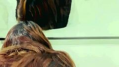 me cojo a mi esposa con su vestido puesto tacones y su cachetero de encaje