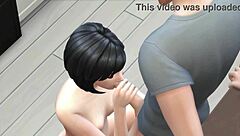 Horny girlfriend fucked roughly after lunch.