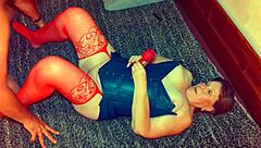 Granny blue intensely fingers and fucks me