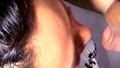 Sexy Mexican Babe Sucks Huge Cock in Cute Homemade Blowjob