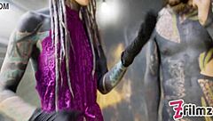 alt dominatrix pegs tattooed worker in anal fuck with cumshot