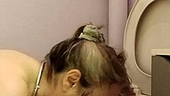 Homemade humiliation: slave bent over with buttplug, spanked and talked dirty to orgasm.