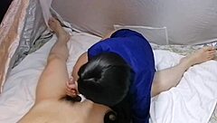 big-breasted beauty gives blowjob in tent