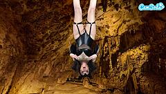 Camsoda teen in bat costume masturbates upside down to epic orgasm.