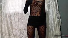 18Y Old Ebony Slut Fucked With Toys In Skirt