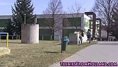 Petite Teen 18+ Fingers Brunette Babe In Lesbian Oral Masturbation