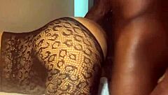 Ebony amateur's first rough doggystyle sex from FB dating hookup