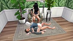 Group sex on floor and on chair with amateurs