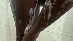 i'm in the bathroom, bent over with my curvy big tits neighbor, pounding her wet pussy doggystyle after shower fetish play.