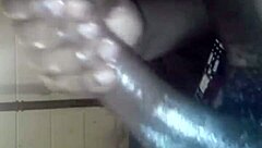 Watch her scream while masturbating huge black dick to cumshot!