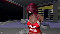 cheerleader sucks blindfolded in second life