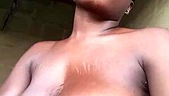 Masturbating Wet Trimmed Pussy in the Compound for Solo Pleasure