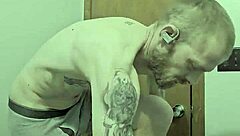 getting naked in the bathroom with a big cock