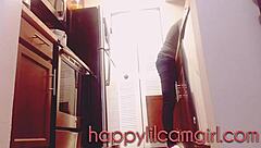 Tall Girl Ignores You While Cleaning Kitchen, Giantess Webcam Domination in Action