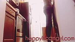 Tall Girl Ignores You While Cleaning Kitchen, Giantess Webcam Domination in Action