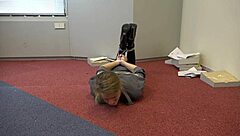 Teen Violet Haze as real estate agent in bondage, oh man it's intense with choking and gagging!