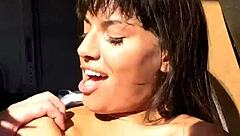 subtle hints of a female cop stripping and getting fucked outdoors by a hardcore latina with big tits