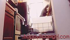 Tall Girl Ignores You While Cleaning Kitchen, Giantess Webcam Domination in Action