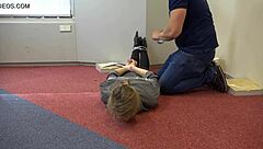 Teen Violet Haze as real estate agent in bondage, oh man it's intense with choking and gagging!