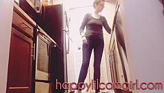 Tall Girl Ignores You While Cleaning Kitchen, Giantess Webcam Domination in Action