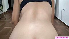 Latina Brunette Stepsister Shows Twerking Dance Big Ass Rubs Cock