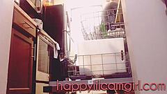 Tall Girl Ignores You While Cleaning Kitchen, Giantess Webcam Domination in Action