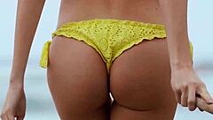 Skinny Italian Milf Blondie Farncy Torino Plays With Balloons On The Beach