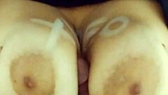 subtle hints at my woman's impressive big tits on display