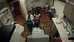 Tampa University requires entrance physical where Tori Sanchez spreads in shower for close-up check