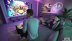 Is his cock thrusting deep inside her wet tight pussy for ultimate pleasure?