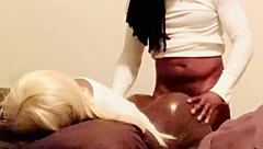 first scene shows bent over action with big ass in solo toy play