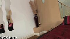 teen masturbates in lingerie then sucks big cock pov with natural tits bouncing hard