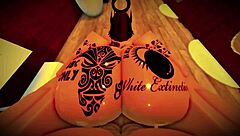 big ass babe bends over for gloryhole blowjob and rough doggystyle creampie with monster cock