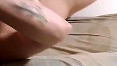 My girlfriend grabs my cock eagerly. She sucks it until orgasm hits.