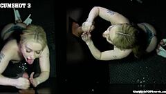 oh man is that the biggest cock i've ever tried to swallow at this gloryhole with cumshot finish