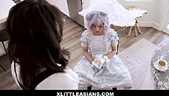 Asian Teen Kimmy Kim in Cute Dress Plays Tea Time With David Lee Before Intense Doggystyle Fuck From Behind