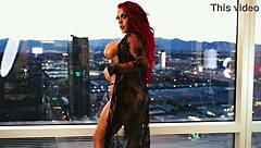 pov strip tease by curvy busty tattooed model