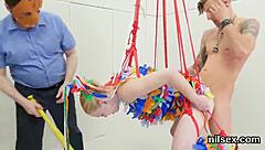 Slutty sweetie got dragged to butthole asylum for some brutal painful treatment with deepthroat and assfucking