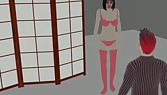 This adorable Chinese top model in red lingerie seduces her photographer on the sofa to cover her photobook costs! 🔥