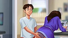 I just cummed deep inside my stepmother's shaved pussy