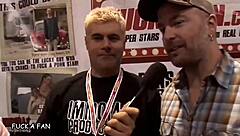 Blonde sorority babe Charlie Lynn sucks cock wildly! She rides cowgirl, takes doggystyle, swallows cum in mouth after handjob.