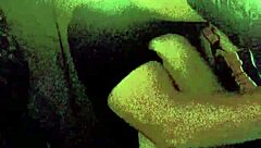 Beautiful blonde wife gives cute blowjob with big tits exposed