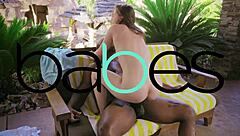 in a snowy car setting, cute european blonde babe Gina Gerson shares intimate moments with Dean Van Damme in babes style