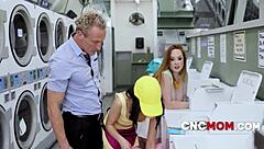 Freeuse Laundromat With Aria Valencia And Summer Hart In Milf Threesome Fucking