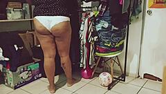 Curvy Mexican BBW Handles House Cleaning Duties While Her Chubby Figure Draws Attention