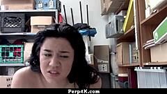 The teen suspect disguised herself as an undercover officer to fool the LP officer in the office.