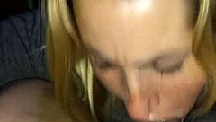 She spends a rainy day using her throat for deepthroat blowjob and handjob with cute blonde girlfriend.