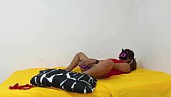 In a steamy video, the girlfriend teases her American boyfriend by masturbating her wet vagina with passion.