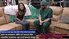 The perv doctor examines Aria Nicole backstage in the hospital with anal fingering and fisting