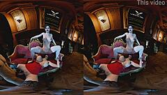 Threesome On Couch With Ada Wong And Claire Redfield In Resident Evil Parody - Face Sitting, Licking Vagina, And FFM Group Action On Sofa With Stockings And Big Tits!